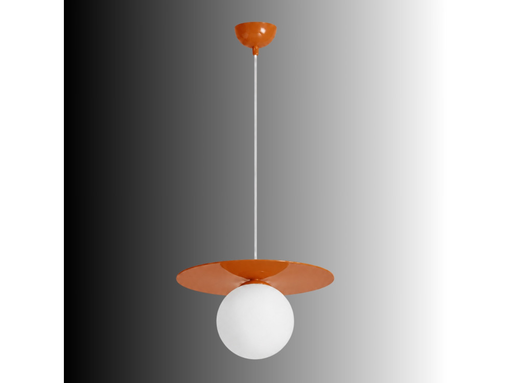 Metalowa lampa wisząca „Vesper” – 40 x 40 cm – pomarańczowa