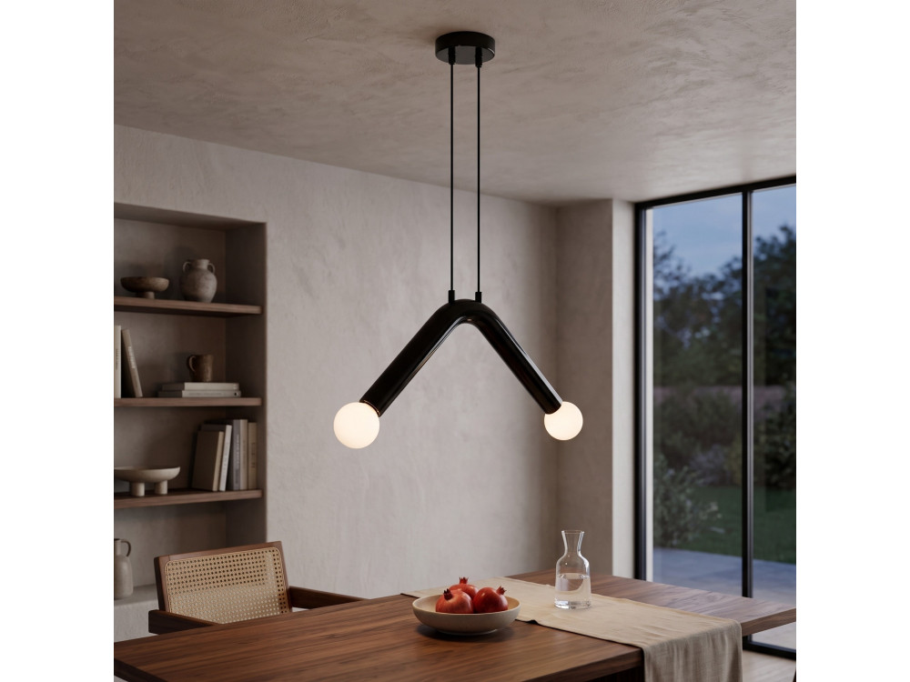Metalowa lampa wisząca „Balance” – 33 x 15 cm – czarna