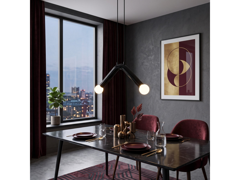 Metalowa lampa wisząca „Balance” – 33 x 15 cm – czarna
