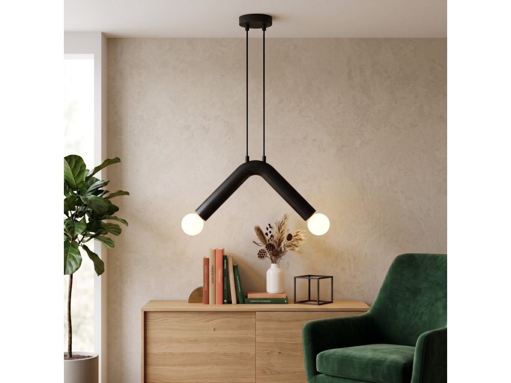 Metalowa lampa wisząca „Balance” – 33 x 15 cm – czarna