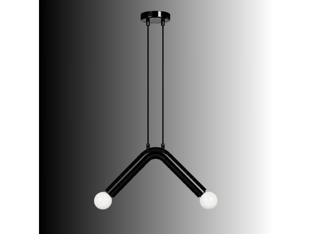 Metalowa lampa wisząca „Balance” – 33 x 15 cm – czarna