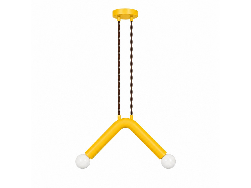 Metalowa lampa wisząca „Balance” – 33 x 15 cm – żółta