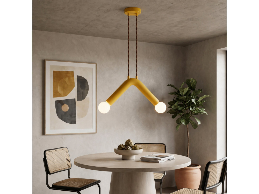 Metalowa lampa wisząca „Balance” – 33 x 15 cm – żółta