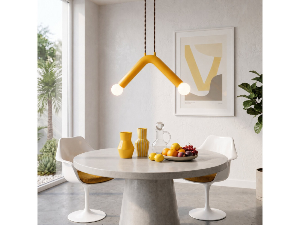 Metalowa lampa wisząca „Balance” – 33 x 15 cm – żółta