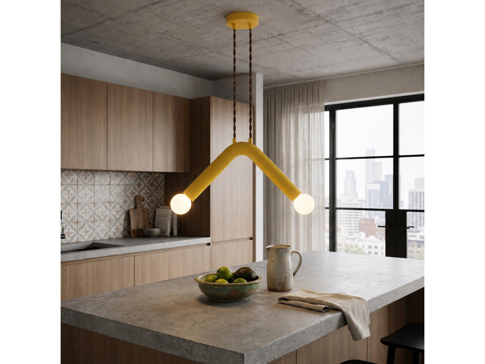 Metalowa lampa wisząca „Balance” – 33 x 15 cm – żółta