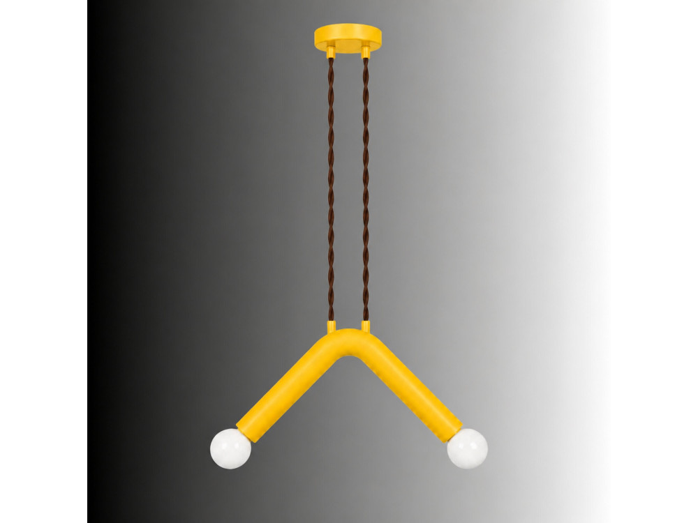 Metalowa lampa wisząca „Balance” – 33 x 15 cm – żółta
