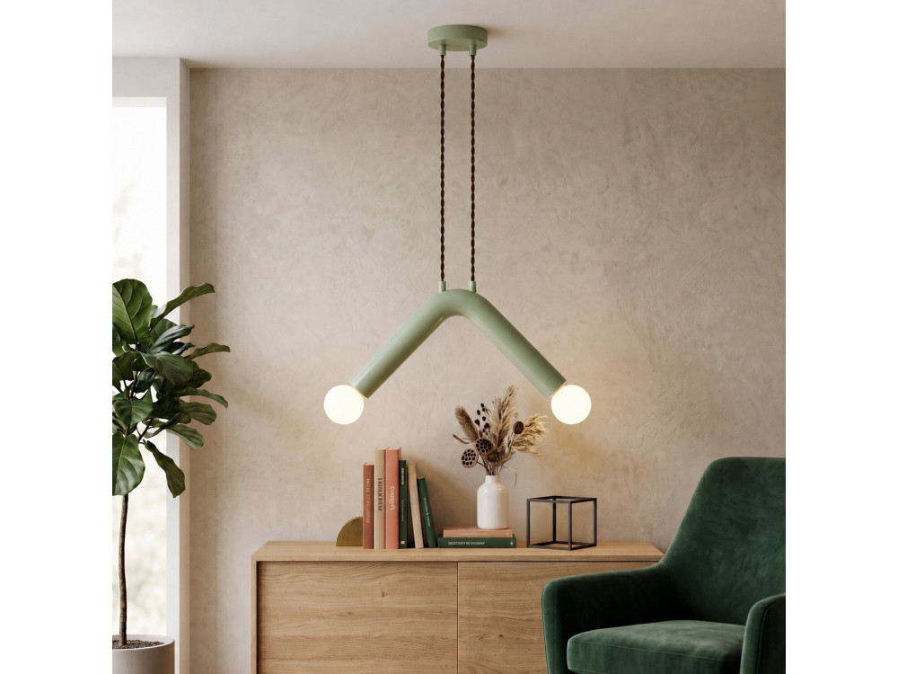 Metalowa lampa wisząca „Balance” – 33 x 15 cm – zielona