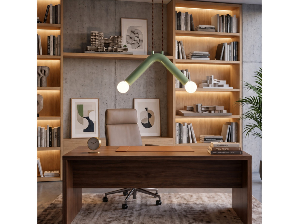 Metalowa lampa wisząca „Balance” – 33 x 15 cm – zielona