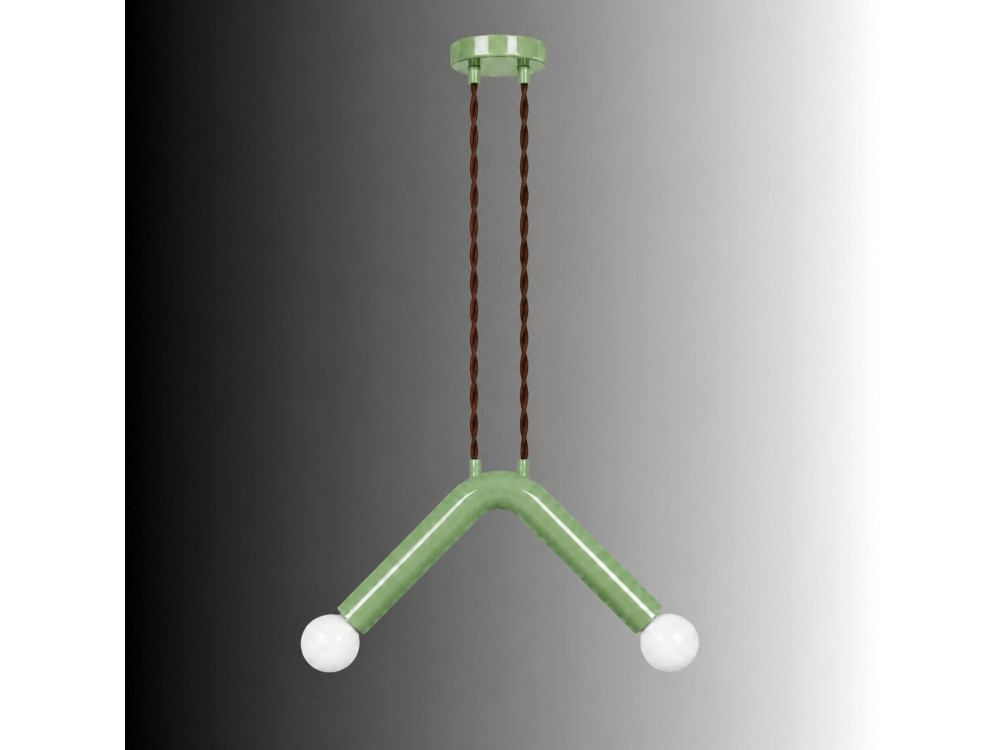 Metalowa lampa wisząca „Balance” – 33 x 15 cm – zielona