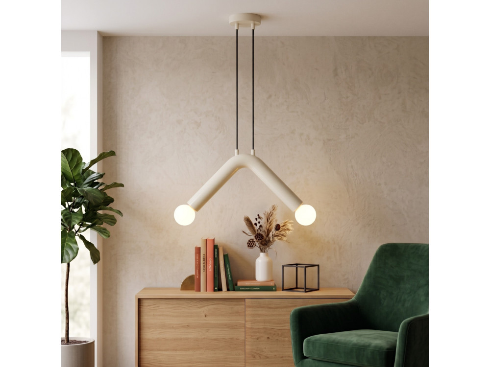 Metalowa lampa wisząca „Balance” – 33 x 15 cm – biała