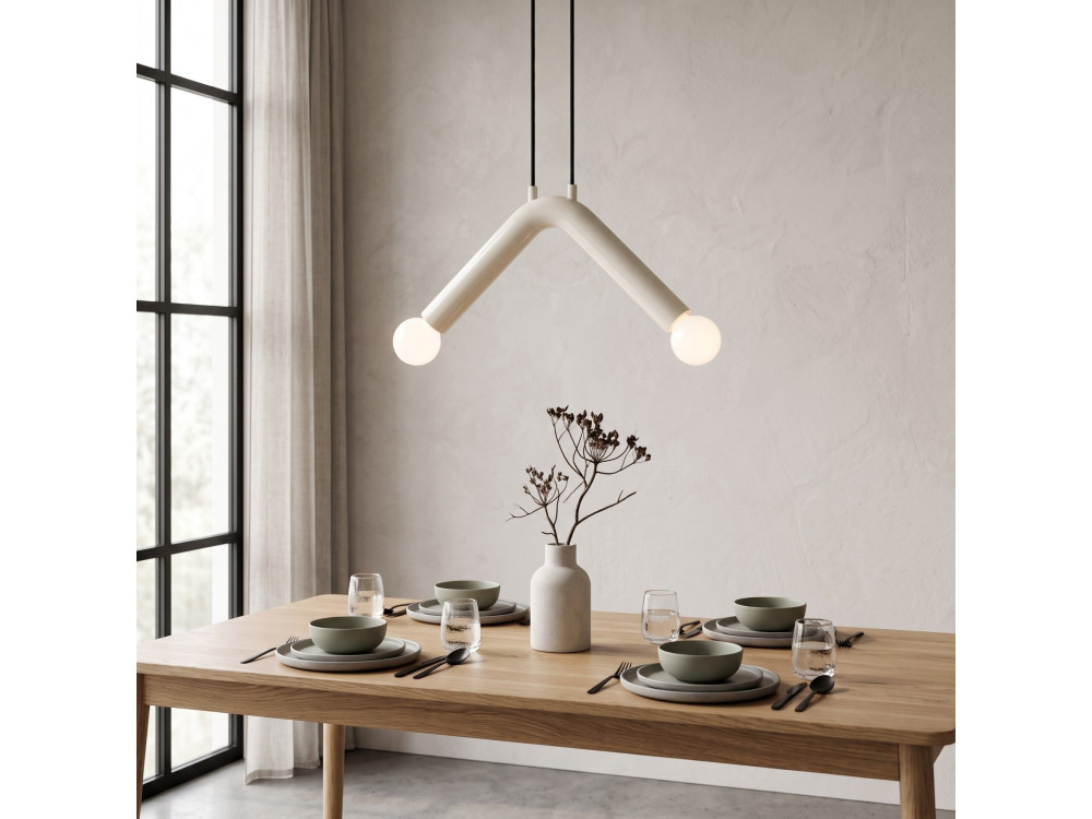Metalowa lampa wisząca „Balance” – 33 x 15 cm – biała
