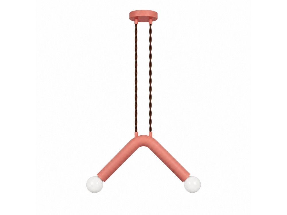 Metalowa lampa wisząca „Balance” – 33 x 15 cm – różowa