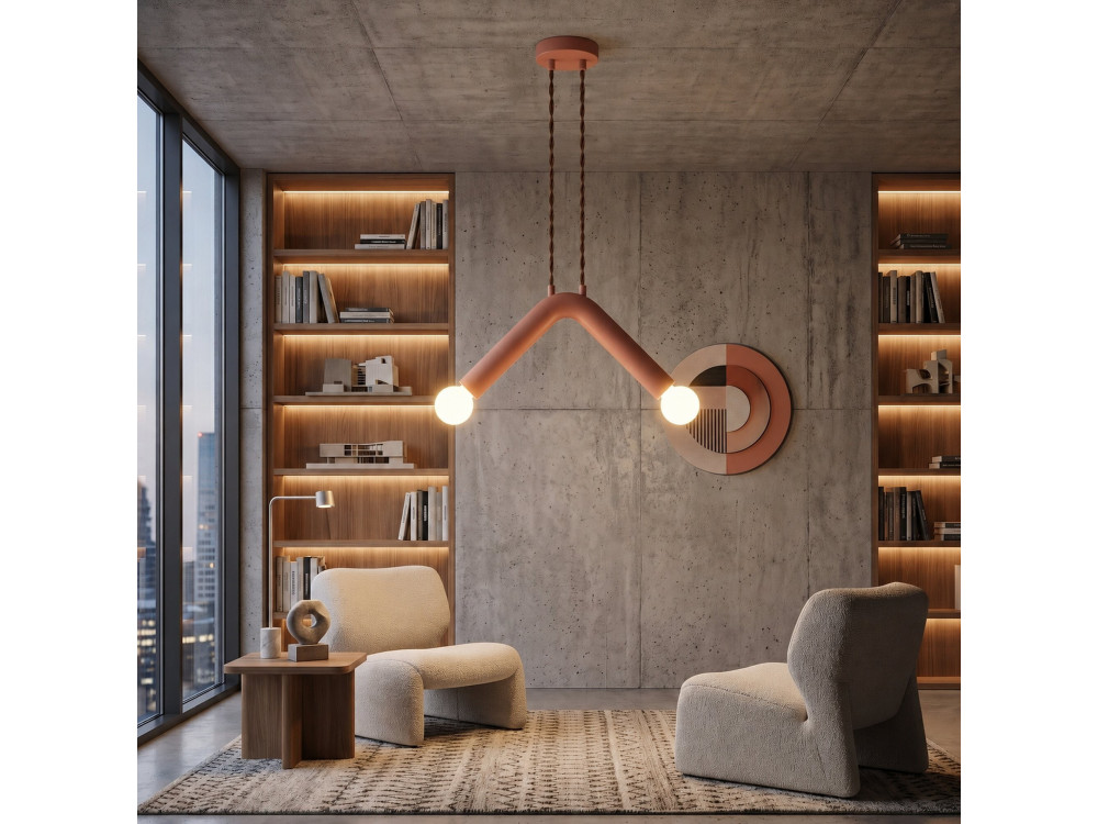Metalowa lampa wisząca „Balance” – 33 x 15 cm – różowa