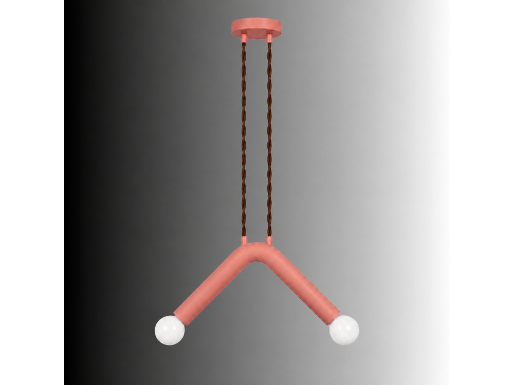 Metalowa lampa wisząca „Balance” – 33 x 15 cm – różowa