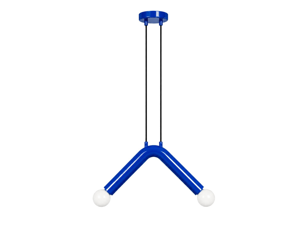 Metalowa lampa wisząca „Balance” – 33 x 15 cm – niebieska