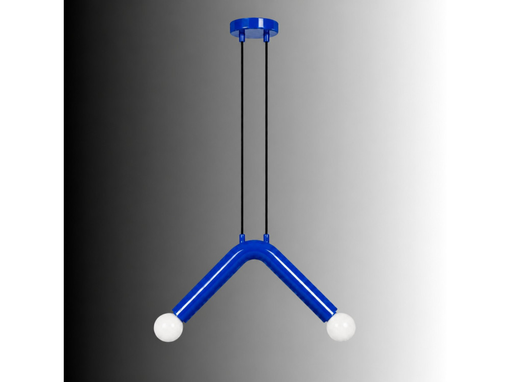Metalowa lampa wisząca „Balance” – 33 x 15 cm – niebieska