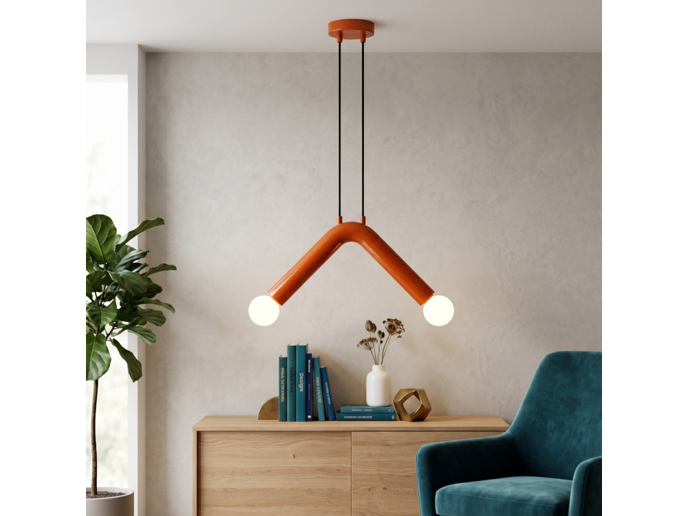Metalowa lampa wisząca „Balance” – 33 x 15 cm – pomarańczowa