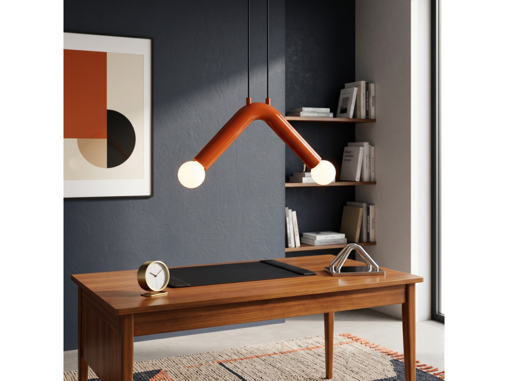 Metalowa lampa wisząca „Balance” – 33 x 15 cm – pomarańczowa