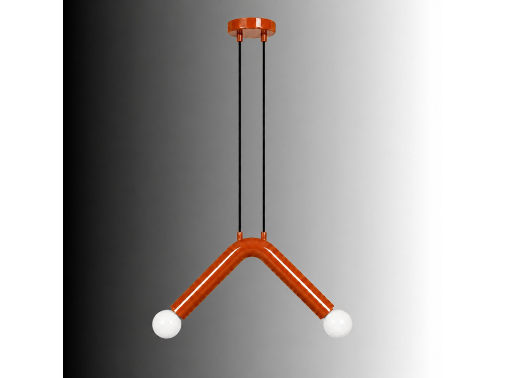 Metalowa lampa wisząca „Balance” – 33 x 15 cm – pomarańczowa