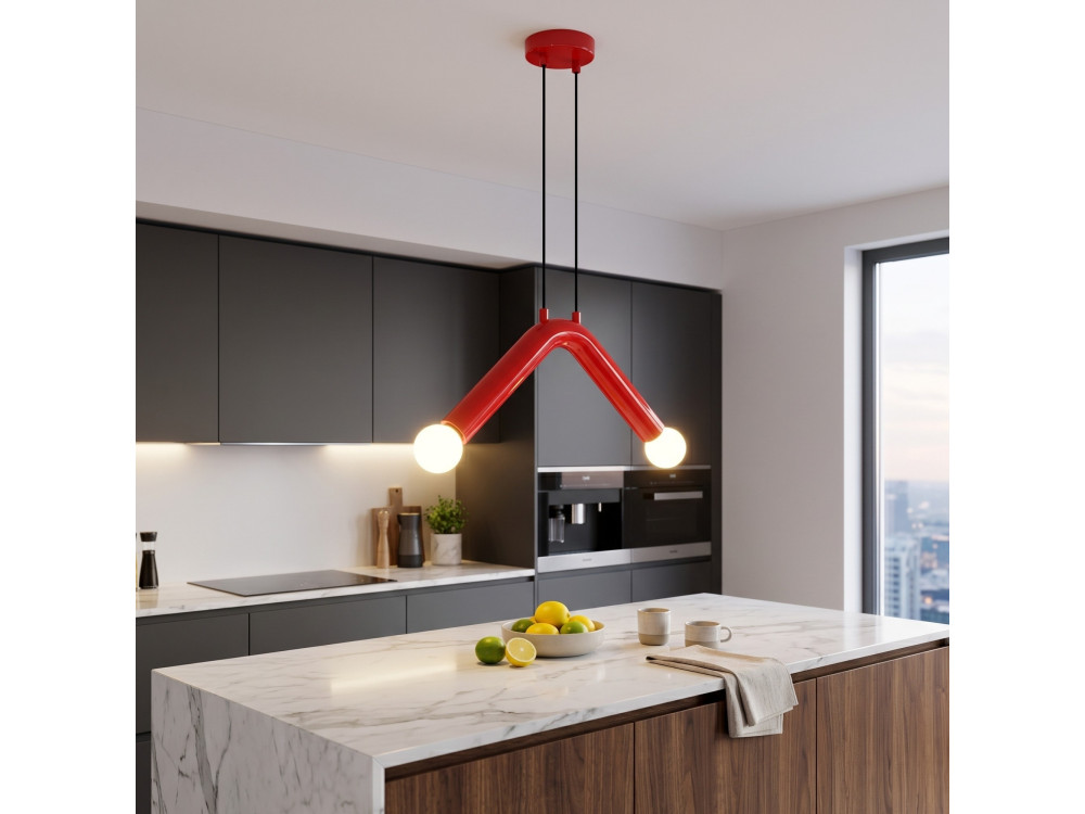 Metalowa lampa wisząca „Balance” – 33 x 15 cm – czerwona
