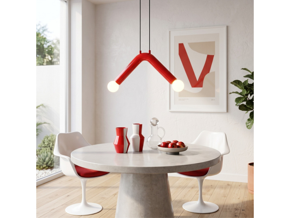 Metalowa lampa wisząca „Balance” – 33 x 15 cm – czerwona