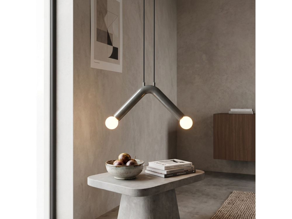 Metalowa lampa wisząca „Balance” – 33 x 15 cm – szara