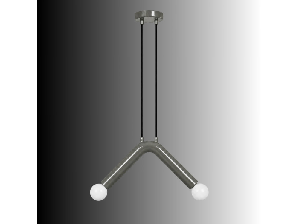 Metalowa lampa wisząca „Balance” – 33 x 15 cm – szara