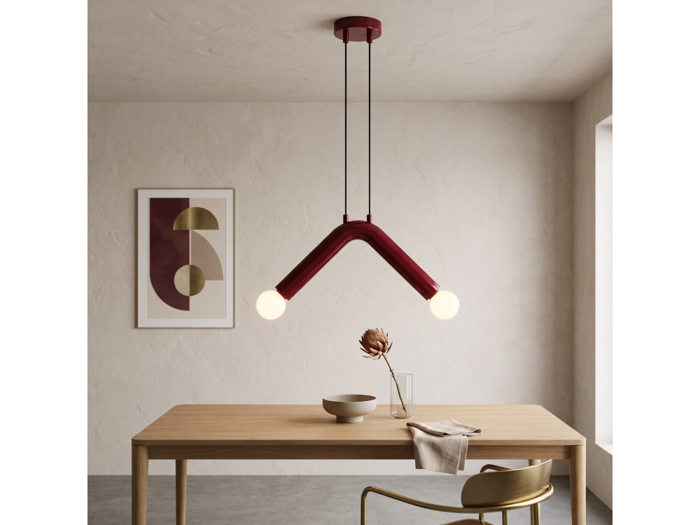 Metalowa lampa wisząca „Balance” – 33 x 15 cm – czerwona