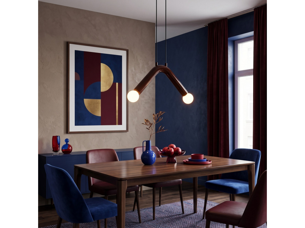 Metalowa lampa wisząca „Balance” – 33 x 15 cm – czerwona