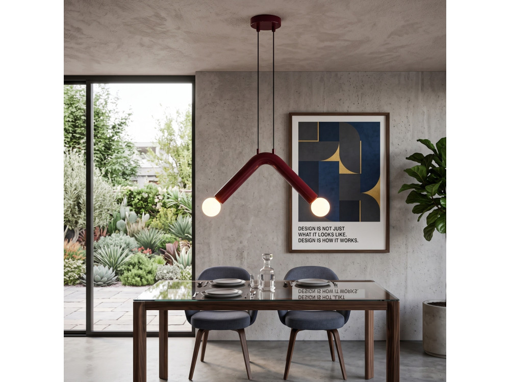Metalowa lampa wisząca „Balance” – 33 x 15 cm – czerwona