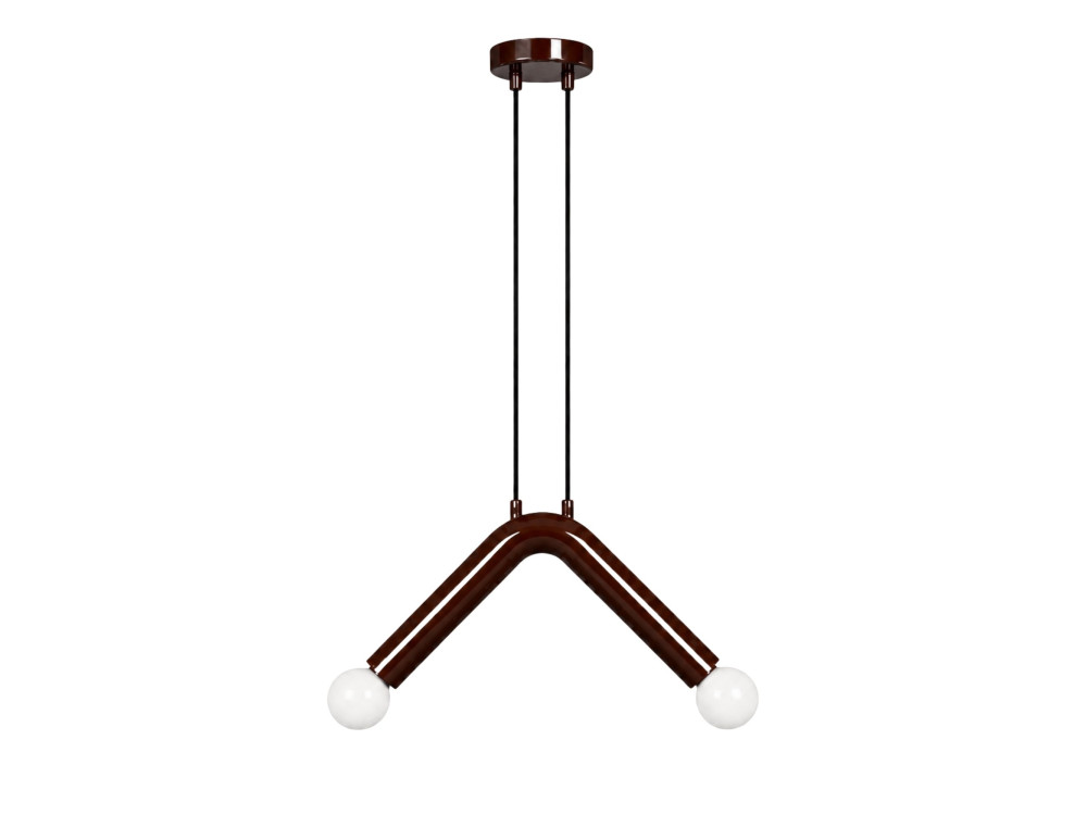 Metalowa lampa wisząca „Balance” – 33 x 15 cm – brązowa
