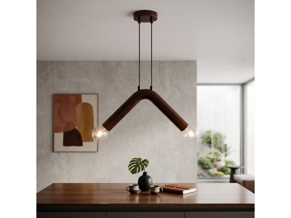 Metalowa lampa wisząca „Balance” – 33 x 15 cm – brązowa