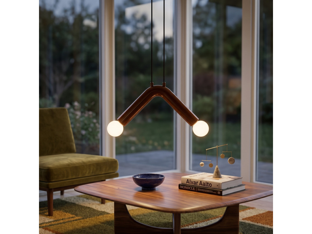 Metalowa lampa wisząca „Balance” – 33 x 15 cm – brązowa