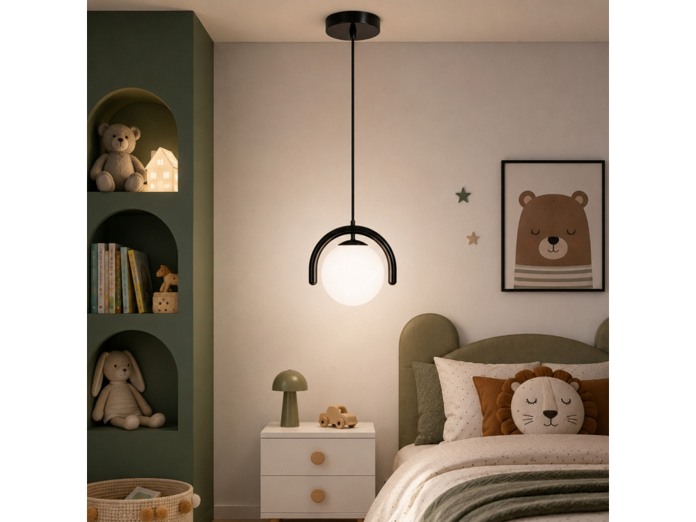 Metalowa lampa wisząca „GEDIK-20441” – 20 x 20 cm – czarna