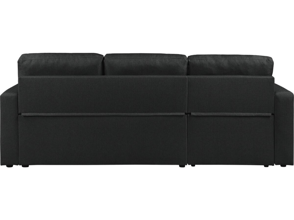 Narożna sofa rozkładana/dwustronna w stylu „bubble” „Alain” – 3-osobowa – czarna