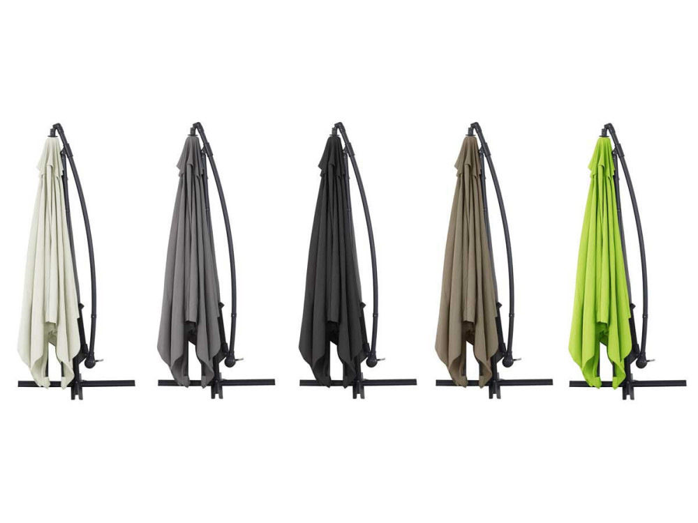 Parasol ogrodowy "Ilios 3" z wysignikiem - Aluminium - Kwadratowy -  3 x3 m - Brązowo-szary