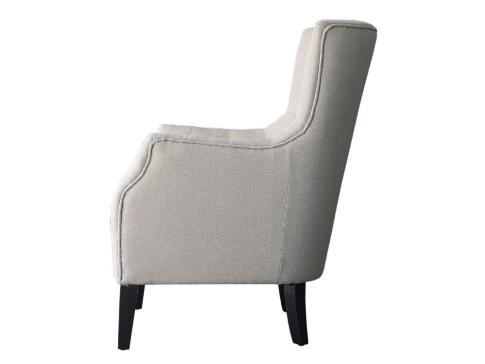 Fotel skandynawski "Duchesse" obity tkanin - 76 x 83 x 100,5 cm - Beżowy