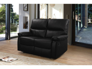 Sofa wypoczynkowa "Lincoln" - 147 x 89 x 103 cm - 2 miejsca - Czarna 2