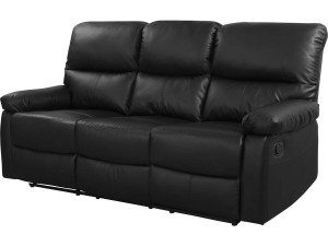 Sofa wypoczynkowa "Lincoln" - 197 x 89 x 103 cm - 3 miejsca - Czarna