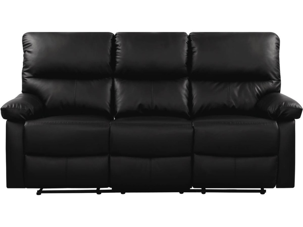Sofa wypoczynkowa "Lincoln" - 197 x 89 x 103 cm - 3 miejsca - Czarna
