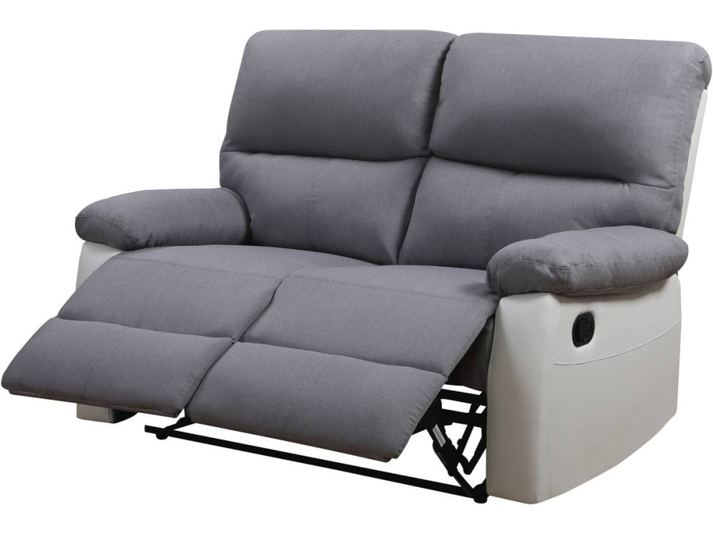 Sofa wypoczynkowa "Lincoln" - 147 x 89 x 103 cm - 2 miejsca - Jasnoszaro-biaa