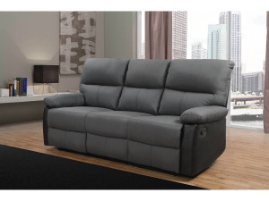 Sofa wypoczynkowa "Lincoln" - 197 x 89 x 103 cm - 3 miejsca - Ciemnoszaro-czarna 2