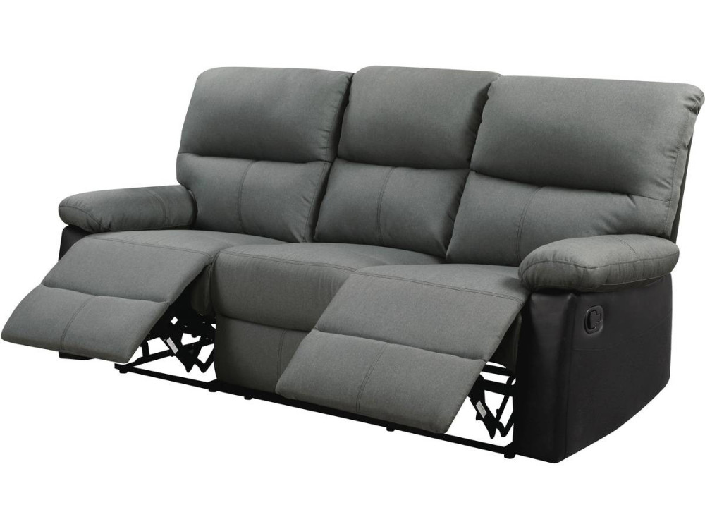 Sofa wypoczynkowa "Lincoln" - 197 x 89 x 103 cm - 3 miejsca - Ciemnoszaro-czarna