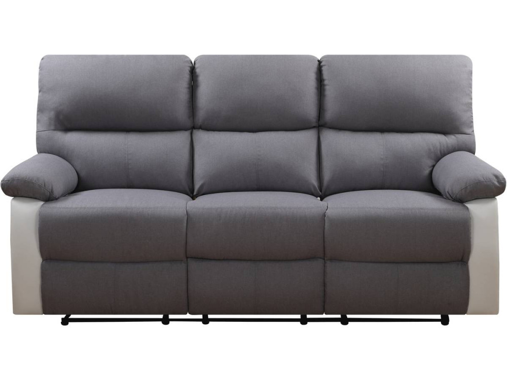 Sofa wypoczynkowa "Lincoln" - 197 x 89 x 103 cm - 3 miejsca - Jasnoszaro-biaa