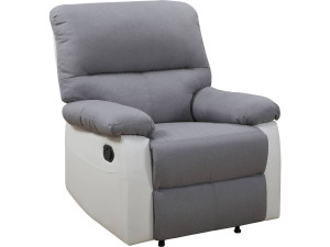 Fotel wypoczynkowy "Lincoln" - 90 x 89 x 103 cm - Jasnoszaro-biay