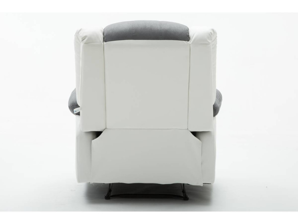 Fotel wypoczynkowy "Buckingham" - 85 x 93 x 100 cm - Jasnoszaro-biay