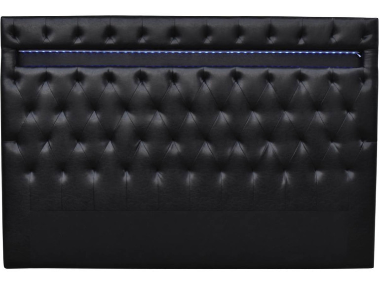 Zagówek do łóżka "Deco" z podświetleniem LED - 189 cm - Czarny