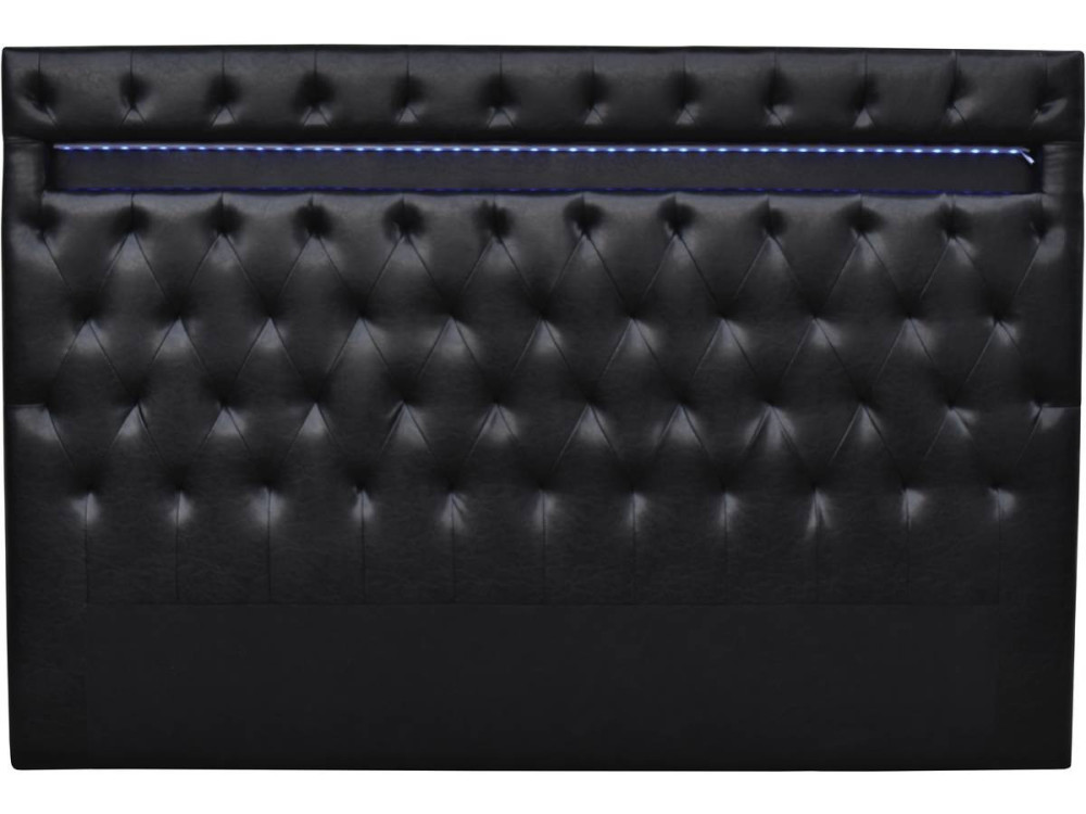 Zagówek do łóżka "Deco" z podświetleniem LED - 189 cm - Czarny