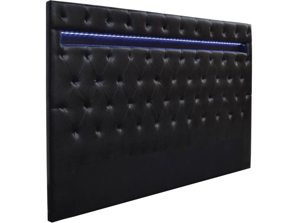 Zagówek do łóżka "Deco" z podświetleniem LED - 189 cm - Czarny