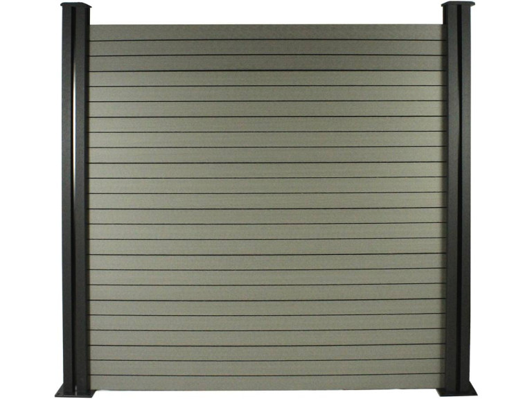 Kit Clôture 8 x 1.6m composite - Kit de fixation offert - Gris